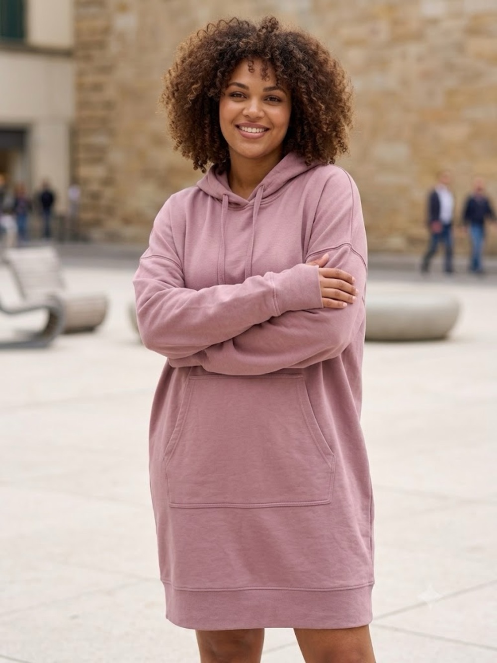 Eddie Bauer Dusty Rose Oversized Hoodie Camp Tunic Dress - Picture 5 of 10